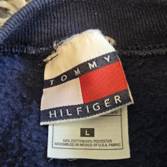 Vintage Tommy Girl Tommy Hilfiger Crewneck Sweatshirt Sweater Large Navy Blue‎ - Picture 3 of 4